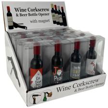 MAGNET RED TOP BOTTLE SHAPED CORKSCREW WITH BEERE OPENER FUN - 180-0300039