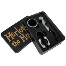 BLACK TIN BOX WITH COLLARFOILCUTTER AND WAITER'S CORKSCREW - 180-0300040