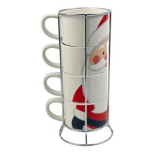 SET OF 4 WITH RACK 10OZ MUG - 180-1000136
