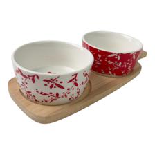 2 CERAMIC BOWL WITH DECAL DIA8.5X4
1 BAMBOO TRAY 25X9.5
COLO - 180-2000073