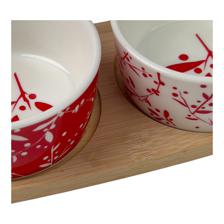 2 CERAMIC BOWL WITH DECAL DIA8.5X4
1 BAMBOO TRAY 25X9.5
COLO - 180-2000073