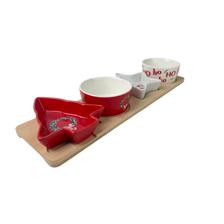 2 CERAMIC BOWL WITH DECAL DIA8.5X4
1 STAR CERAMIC DISH WITH - 180-2000083