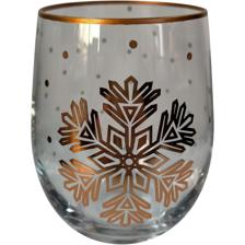 SET OF 4 TUMBERS WITH ROSE GOLD RIM ON TOP AND ROSE GOLD DEC - 180-2900147