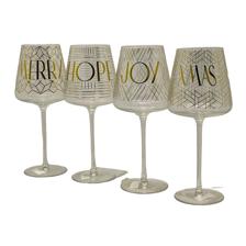 SET OF 4  WINE CUP  WITH DECAL4  DECAL ASST - 180-2900364