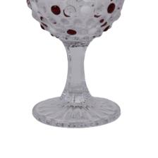 WINE GLASS CLEAR WITH REDWHITEHAND PAINTING - 180-2900658