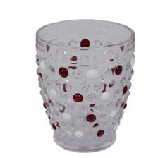 DOF GLASS CLEAR WITH REDWHITEHAND PAINTING - 180-2900661