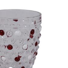DOF GLASS CLEAR WITH REDWHITEHAND PAINTING - 180-2900661