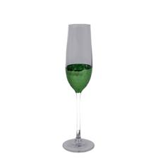 CHAMPAGNE GLASS CLEAR WITH ETCHING & GREEN ELECTROPLATING - 180-2900680