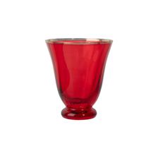 DOF GLASS CLEAR WITH RED SPRAYCOLOR & GOLD RIM - 180-2900690