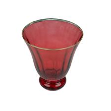 DOF GLASS CLEAR WITH RED SPRAYCOLOR & GOLD RIM - 180-2900690