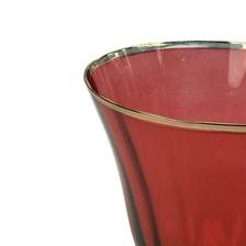 DOF GLASS CLEAR WITH RED SPRAYCOLOR & GOLD RIM - 180-2900690