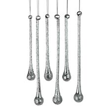 SET OF 6 GLASS ICICLES - 180-3301093