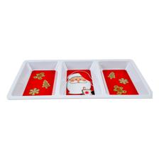 MELAMINE 12" 3 SECTION RECTANGULAR TRAY - 180-7800173