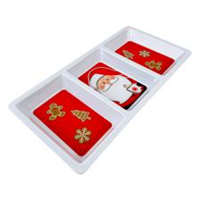 MELAMINE 12" 3 SECTION RECTANGULAR TRAY - 180-7800173