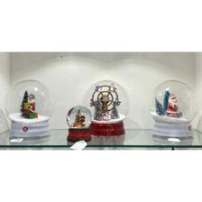 POLY/GLASS XMAS WATER BALL 100MM W/LIGHT(USE 3PCS "LR44" BUT - 200-0900023