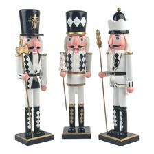 38cm WOODED NUTCRACKER 3 ASST - 200-4100384