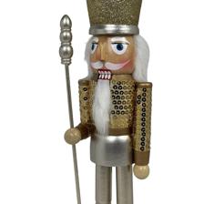 38CM WOODED NUTCRACKER - 200-4100404
