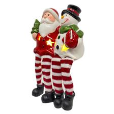 SANTA & SNOWMAN W/LIGHT ( USE2 PCS "LR44" BUTTON CELL INCLU - 200-6700016