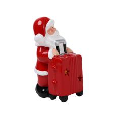 CERAMIC SANTA / SUITCASE W/LIGHT - 200-6700216B