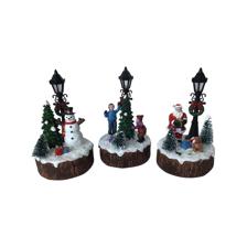 POLY 3 ASST SANTA/SNOWMAN/KIDSSCENE W/LED LIGHT ( USE 3 PCS - 200-7200053B