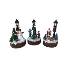 POLY 3 ASST SANTA/SNOWMAN/KIDSSCENE W/LED LIGHT ( USE 3 PCS - 200-7200053B