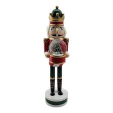 41CM H WOODEN NUTCRACKER DEOCRAION WITH 65MM SNOWGLOBE WITH - 200-7400067B
