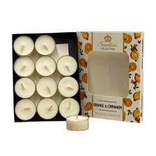 SET OF 12PCS SCENTED TEALIGHTWITH COLOR BOX. ORANGE / ORANG - 200-9600259