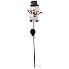 METAL SNOWMEN STICK W/SOLAR LIGHT - 201-0900126