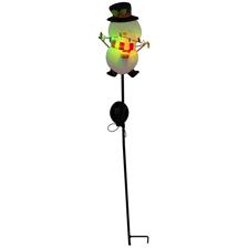 METAL SNOWMEN STICK W/SOLAR LIGHT - 201-0900126