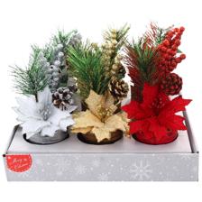 POINSETTIA DECOR 3SURT 8X21CM - 201-8900132