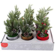 XMAS TREE IN BROWN CERAMIC POT - 201-8900137