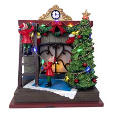 POLY/PLASTIC 7" LED  SANTA FIREPLACE  (USE 3 PCS 1.5V "AA" B - 201-9400086B