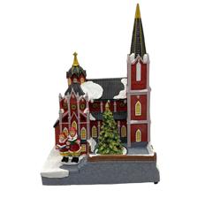 POLY CHURCH W/LED LIGHT AND MOVEMENT (USE 3PCS 1.5V "AA" BAT - 201-9500035