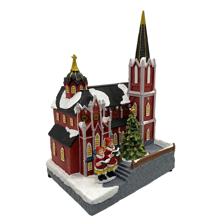 POLY CHURCH W/LED LIGHT AND MOVEMENT (USE 3PCS 1.5V "AA" BAT - 201-9500035