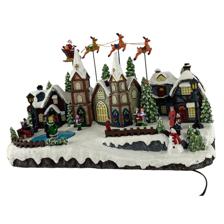 XMAS VILLAGE WITH LED LIGHT AND REINDEER SLEIGH MOVING UP&DO - 201-9800034/1
