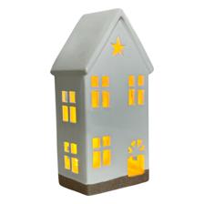 CERAMIC XMAS HOUSE W/LIGHT (USE 3 PCS LR44 BUTTON CELL INCLU - 202-0100109