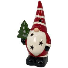 CERAMIC SANTA W/LIGHT (USE 2PCS "LR44" BUTTON CELL INCLUDED) - 202-0200029