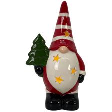 CERAMIC SANTA W/LIGHT (USE 2PCS "LR44" BUTTON CELL INCLUDED) - 202-0200029