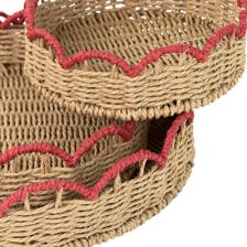S/3 PAPER BASKET WITH IRON FRAME - 202-2900082