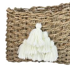 S/2 GRASS BASKET WITH COTTON TREE DECO - 202-2900086
