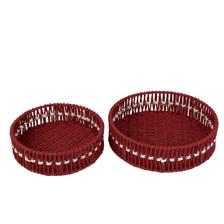 S/2 PAPER BASKET WITH IRON FRAME - 202-2900087