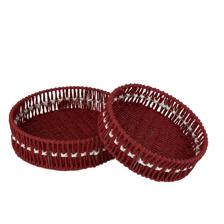 S/2 PAPER BASKET WITH IRON FRAME - 202-2900087