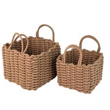 S/2 SQUARE COTTON HANDLE BASKET - 202-2900088