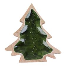 WOODEN TREE PLATTER IN LT. GREEN - 202-320010