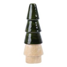 WOODEN CONE TREE IN GREEN ENAMEL - 202-320012