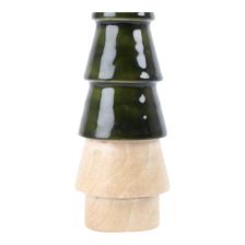 WOODEN CONE TREE IN GREEN ENAMEL - 202-320012