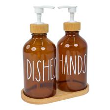 BATHROOM SET WITH BAMBOO TRAY - 351-820015