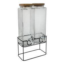 JG 2 TARROS VIDRIO CON SOPORTE - 354-130025