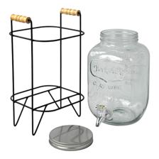 GLASS STORAGE JAR SET WITH STAND - 354-130026