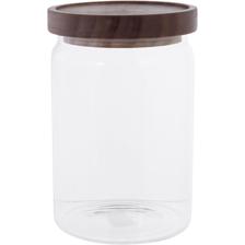 Borosilicate Glass storage jarwith wooden lid - 411-065091